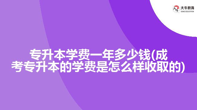專升本學(xué)費一年多少錢(成考專升本的學(xué)費是怎么樣收取的)