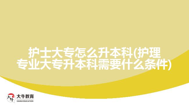 護(hù)士大專(zhuān)怎么升本科(護(hù)理專(zhuān)業(yè)大專(zhuān)升本科需要什么條件)