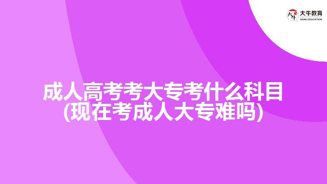 成人高考考大?？际裁纯颇?現在考成人大專難嗎)
