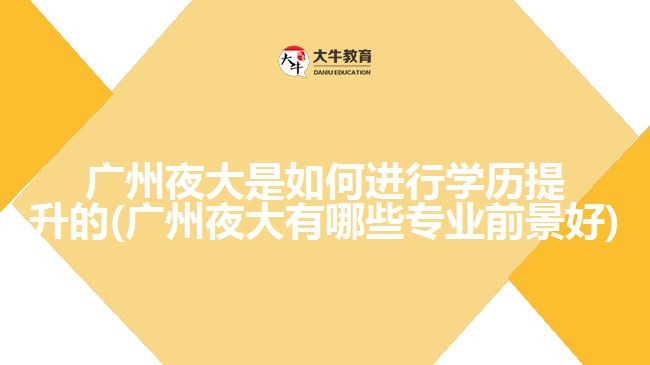 廣州夜大是如何進(jìn)行學(xué)歷提升的(廣州夜大有哪些專(zhuān)業(yè)前景好)