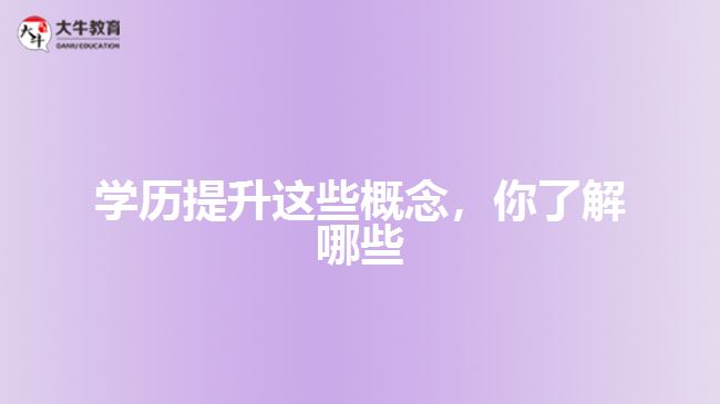 學(xué)歷提升這些概念，你了解哪些