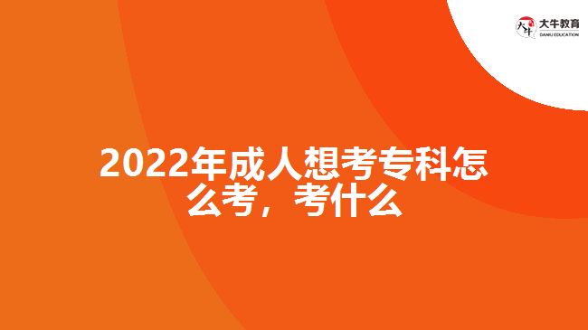 2022年成人想考?？圃趺纯?，考什么