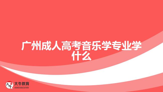 廣州成人高考音樂(lè)學(xué)專業(yè)學(xué)什么