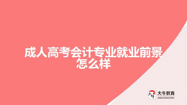 成人高考會計專業(yè)就業(yè)前景怎么樣