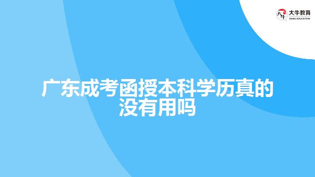廣東成考函授本科學歷真的沒有用嗎