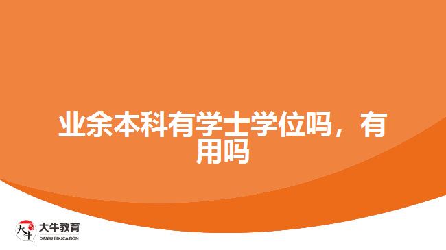 業(yè)余本科有學(xué)士學(xué)位嗎，有用嗎