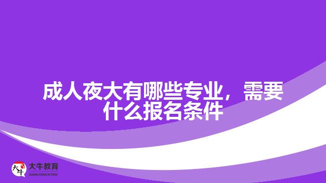 成人夜大有哪些專業(yè)，需要什么報名條件