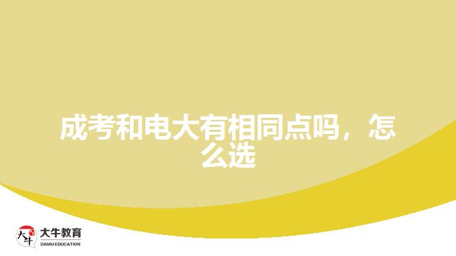 成考和電大有相同點(diǎn)嗎，怎么選