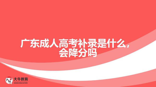 廣東成人高考補(bǔ)錄是什么，會(huì)降分嗎