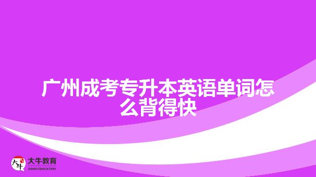 廣州成考專升本英語(yǔ)單詞怎么背得快