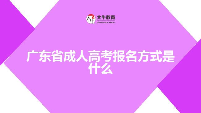 廣東省成人高考報(bào)名方式是什么