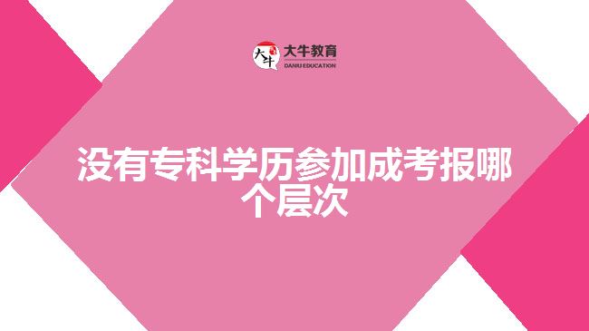 沒有?？茖W(xué)歷參加成考報(bào)哪個(gè)層次
