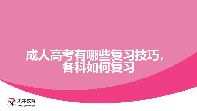 成人高考有哪些復(fù)習(xí)技巧，各科如何復(fù)習(xí)