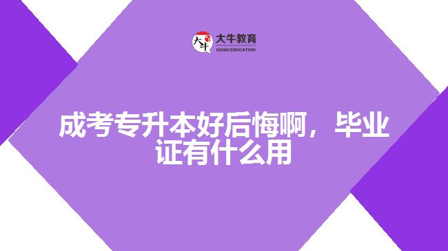 成考專升本好后悔啊，畢業(yè)證有什么用