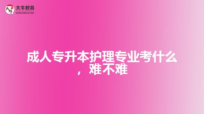 成人專升本護理專業(yè)考什么，難不難