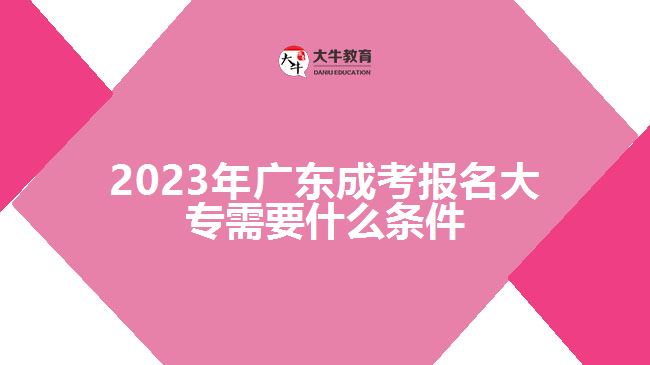 2023年廣東成考報(bào)名大專(zhuān)需要什么條件
