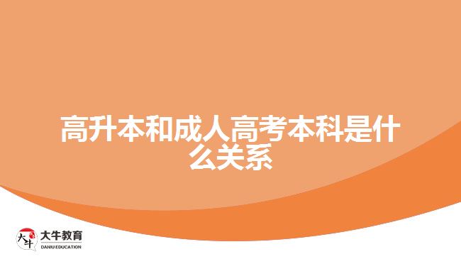 高升本和成人高考本科是什么關系