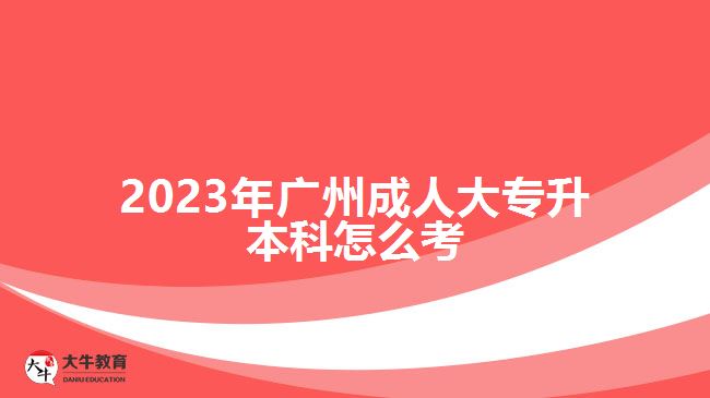 2023年廣州成人大專(zhuān)升本科怎么考