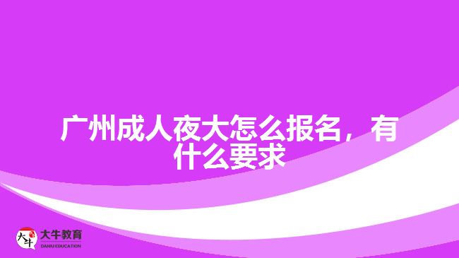 廣州成人夜大怎么報(bào)名，有什么要求