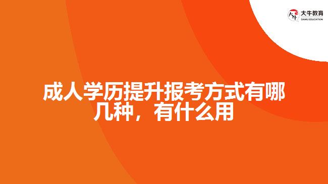 成人學(xué)歷提升報考方式有哪幾種，有什么用