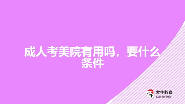 成人考美院有用嗎，要什么條件
