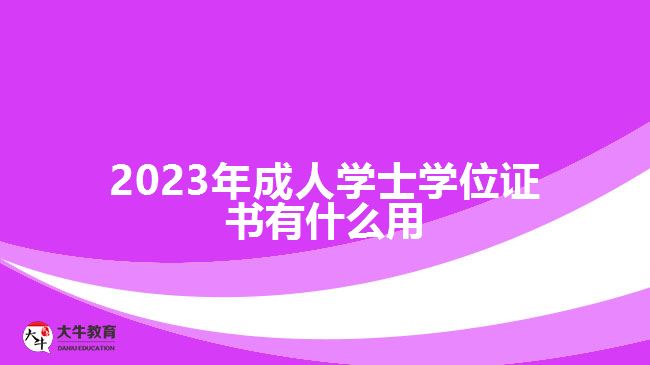 2023年成人學士學位證書有什么用