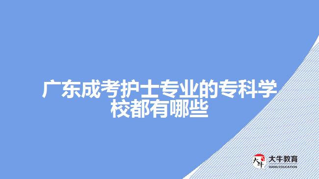 廣東成考護士專業(yè)的?？茖W(xué)校都有哪些