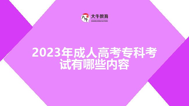 2023年成人高考?？瓶荚囉心男﹥?nèi)容