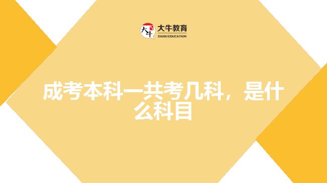 成考本科一共考幾科，是什么科目
