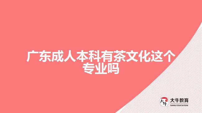 廣東成人本科有茶文化這個(gè)專業(yè)嗎