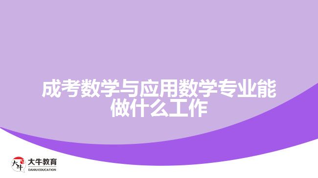 成考數(shù)學與應用數(shù)學專業(yè)能做什么