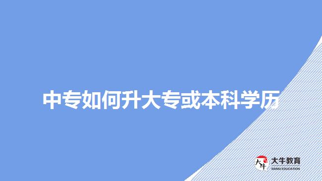 中專如何升大?；虮究茖W(xué)歷