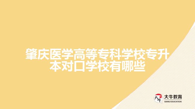 肇慶醫(yī)學高等?？茖W校專升本對口學校有哪些
