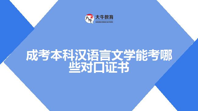 成考本科漢語(yǔ)言文學(xué)能考哪些對(duì)口證書