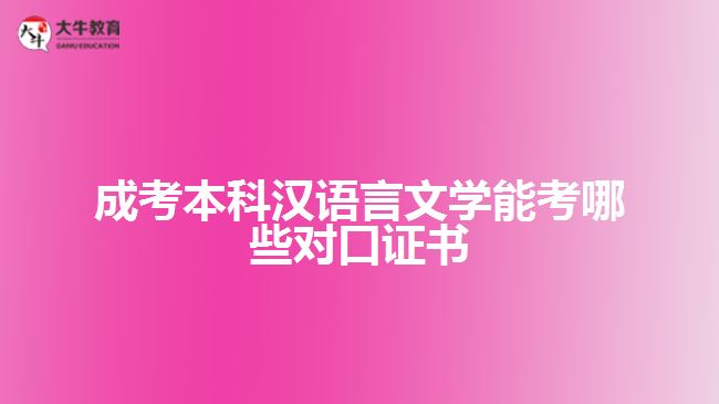 成考本科漢語(yǔ)言文學(xué)能考哪些證書(shū)