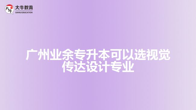 廣州業(yè)余專升本可以選視覺傳達設計專業(yè)