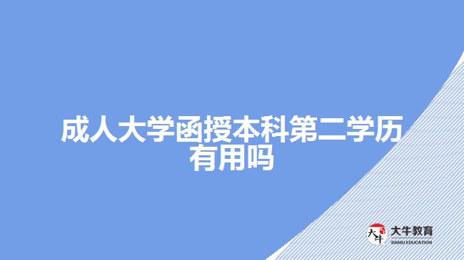 成人大學函授本科第二學歷有用嗎