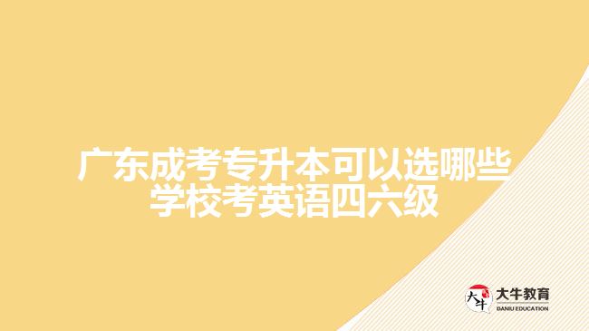 廣東成考專(zhuān)升本可以選哪些學(xué)?？加⒄Z(yǔ)四六級(jí)