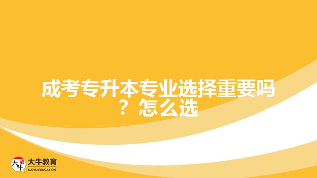 成考專升本專業(yè)選擇重要嗎？怎么選