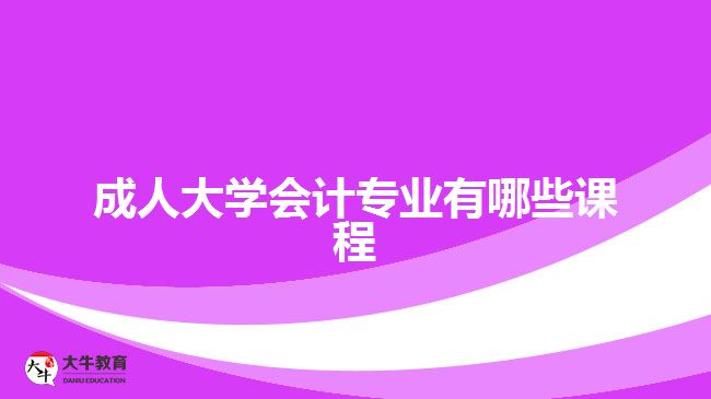 成人大學(xué)會計(jì)專業(yè)有哪些課程