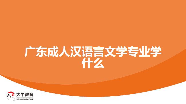 廣東成人漢語言文學(xué)專業(yè)學(xué)什么