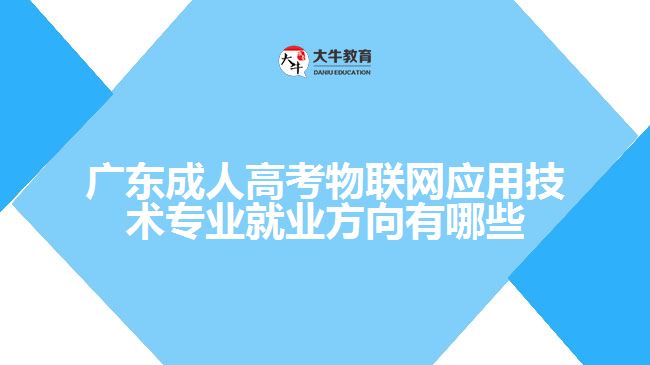 廣東成人高考物聯(lián)網(wǎng)應用技術專業(yè)就業(yè)方向有哪些