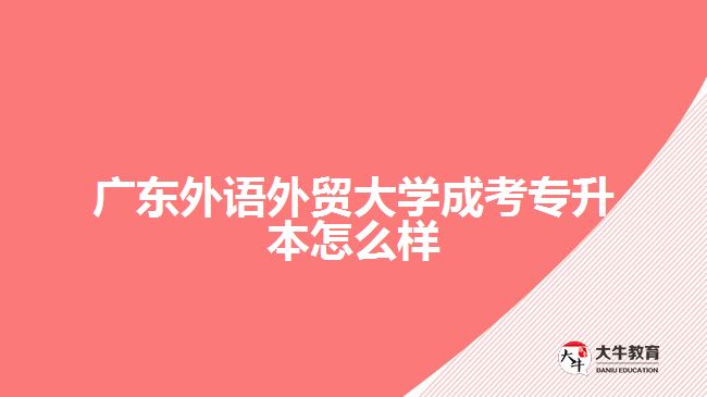 廣東外語(yǔ)外貿(mào)大學(xué)成考專升本怎么樣