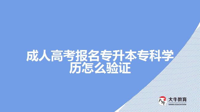 成人高考報名專升本?？茖W(xué)歷怎么驗證
