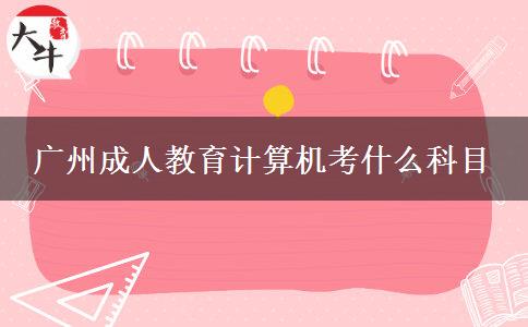 廣州成人教育計算機(jī)考什么科目