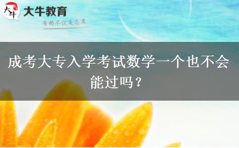 成考大專入學考試數(shù)學一個也不會能過嗎？