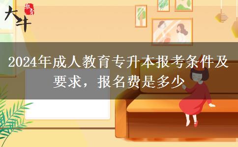 2024年成人教育專升本報考條件及要求，報名費是