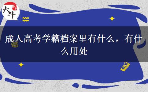 成人高考學(xué)籍檔案里有什么，有什么用處