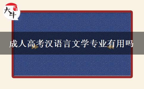 成人高考漢語(yǔ)言文學(xué)專業(yè)有用嗎