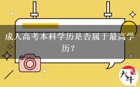成人高考本科學(xué)歷是否屬于最高學(xué)歷？